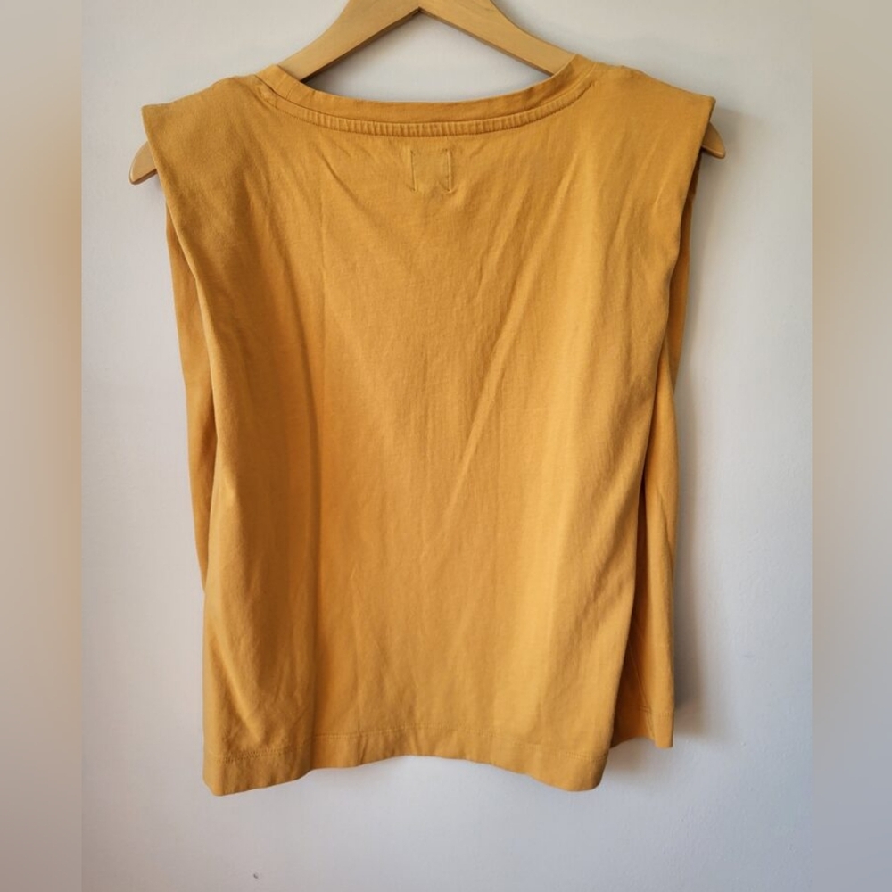GAP  Mustard Yellow Boxy Fit Sleveless 💯 Cotton Top - Picture 5 of 6
